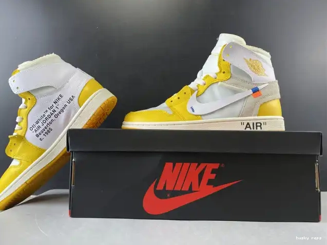 Cheap Husky x Dark Powder Off-White AQ0818-149 NRG White Yellow-Cone 1 Jordan Air 0620